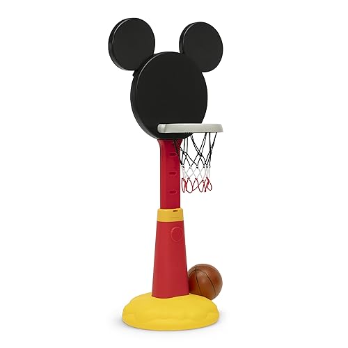 Delta Children Disney Mickey Mouse Plastic Basketball Set - Includes Basketball Hoop, 1 Basketball and Ball Pump, Red/Black by Delta Children - Image 5