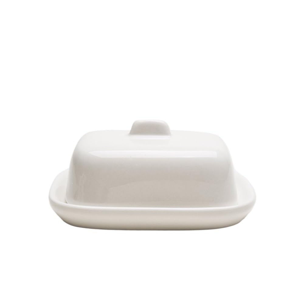 Zyyanshop One Color Butter Dish Butter Dish Porcelain White Countertop Keeper With Lid For Kitchen