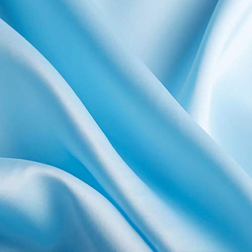 ZXC Tela De Raso Tela SatéN Vestidos Y Manualidades 150 cm De Ancho 1m Se Vende por Metros para Costura ElaboracióN De Ropa Ideal para Elaborar Vestidos para Bodas Graduaciones Ra(Color:Cielo Azul)