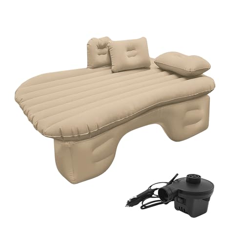 Colchón para Coche Hinchable. Colchoneta Inflable. Cama Plegable Portátil y Multifuncional para Asiento Trasero con Bomba de Aire + 2 Almohadas. Sofá de Aire con Inflador para Viaje y Camping.