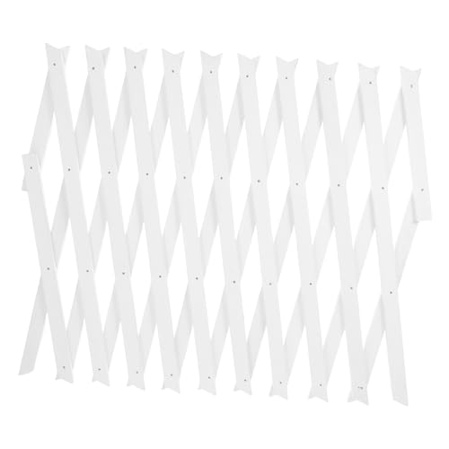 UPKOCH Wooden Garden Trellis Lattice Fence for Climbing Plants Outdoor Indoor Small Expandable Wall Panel White H44 Plant Support for Potted and Climbing Vines