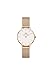 Daniel Wellington Petite Melrose Orologio Donna, 28mm, in Maglia, Oro Rosa
