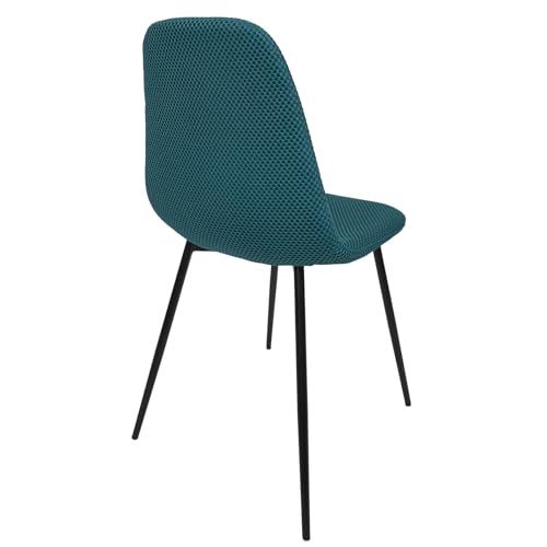 Juego de 4 sillas de diseño comedor contemporáneas azul de 44x86x54 cm 7