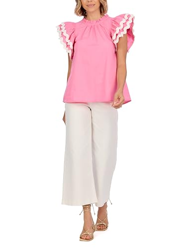 Haut décontracté femme pour les terrasses d'été, style ric rac Angie Mud Pie en coton fluide