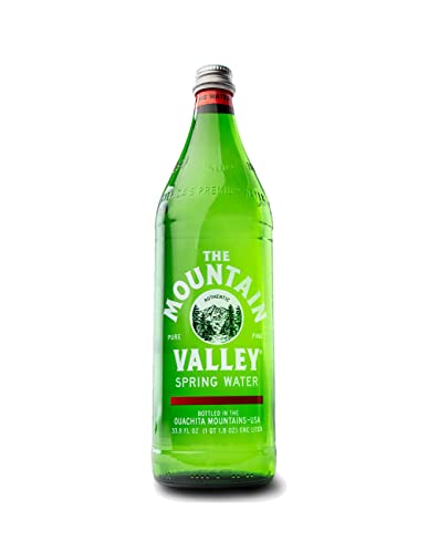 The Mountain Valley 1 Liter Spring Water in Glass bottle 1 Liter (Pack of 12) - Thumbnail 2