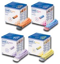 Owen Mumford AT1042 Unistik 3 Pre-Set Safety Lancet, Comfort, 28 g Purple Pack of 100