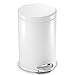 simplehuman, cubo redondo con pedal, acero blanco, 4,5 L