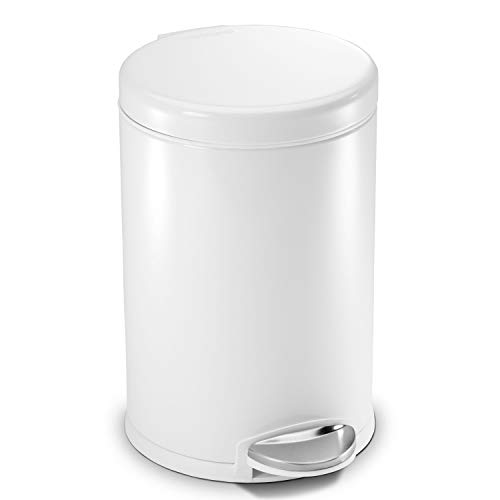 Poubelle de bureau simplehuman CW1853CB petite poubelle ronde blanche 4.5L chambre