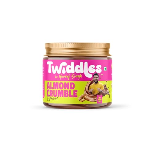 Image of Twiddles Almond Crumble Chocolate Spread, 100g(Crunchy) - Made with 50% California Almonds & Seeds |16g Protein | Goodness of Millets | 70% Less Sugar | No Palm Oil | No Preservatives | Tastiest bread Spread | Great for Growing Kids
