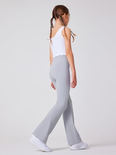 Girls Athletic Leggings Kids High Waist Yoga Pants No See-Through Workout Running Leggings4