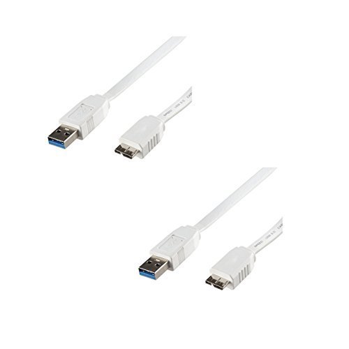 2 Pack USB 3.0 A to Micro B High Speed Cable for External Hard Drives (SaiTech 021)