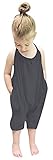 RAISEVERN 2T 3T Romper Grey Baby Girls Slouch Jumpsuit Toddler Infant Strap Backless Jumper One Piece Harem Outfits Kid Overalls