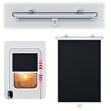 Rv Door Window Shade, Automatic Retractable Thin Shade for Camper, New Silver Titanium Fabric Uv Rays Protection and Privacy Features, for Rv Interior Door Window 16 X 25 Inch Shade Cover