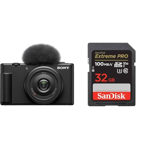 SONY(ソニー) Vlog用カメラ VLOGCAM デジタルカメラ ZV-1F ウィンドスクリーン付属 単焦点レンズ ブラック ZV-1F B + 【 サンディスク 正規品 】 SanDisk SDカード 32GB SDHC Class10 UHS-I