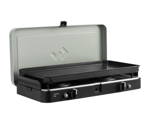 CADAC - 2 Cook 3 Pro Deluxe - 50 mBar - Barbacoas portátiles - Superficie de cocción de acero inoxidable - Incluye bolsa de transporte - Camping - Barbacoa imprescindible
