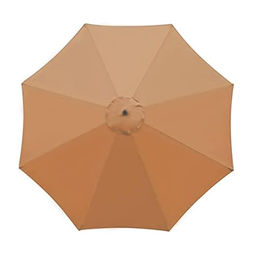 Hapeisy 10 fot 8 ribbor utomhus paraply ersättningstopp, skuggduk paraply ersättningsskydd tak för utomhus