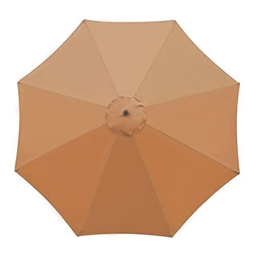 SMLJFO Ersatz-Sonnenschirm-Überdachung mit 8 Rippen, 3 m, Markttisch-Regenschirm, wasserdicht, UV-Schutz, Khaki