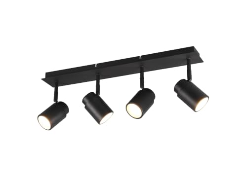 Meinewunschleuchte - led Badezimmerlampe Deckenstrahler 4 flammig schwenkbar in Schwarz