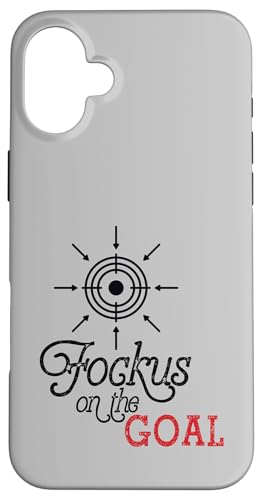 Focus on the Goal Target Graphic Motivation Discipline Quote �X�}�z�P�[�X iPhone 16 Plus �p