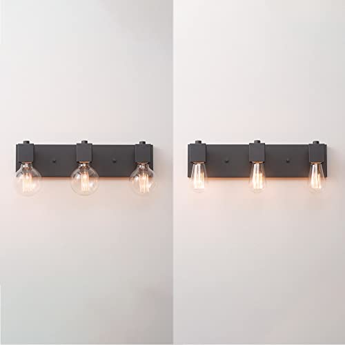 Image of Globe Electric 63000005 18 inch 3-Light Vanity Light, Matte Black