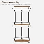 3-Tier Lazy Susan Organizer, Rotating Spice Rack, Spinning Organizer, Industrial Turntable Spice Rack Organizer for Cabinet, Kitchen Countertop, Pantry, Rustic Brown and Black SR23BR - Image 5