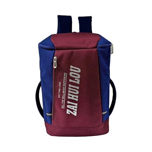 Backpack, Dual-Shoulder Bag, Multi-Functional Pouch Can be inserted into a rolling suitcase Casual travel (Burgundy, 11.8 * 5.5 * 18)