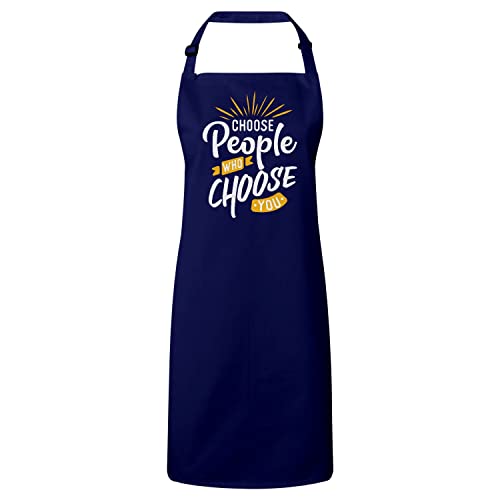 Tablier cuisine premium navy à message positif, le cadeau idéal pour passionné