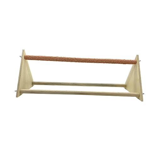 BELLIFFY Soporte Triangular de Madera cacatúa Juguetes Perca de Pollito Puesto de Juego para Loros de Entrenamiento Escalera Triangular Juguete del Juego del Soporte de la Jaula Bambú