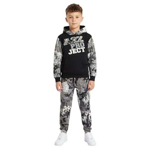 Survêtement camouflage pour l'école et le sport ensemble de jogging zippé enfant gris 5-13 ans