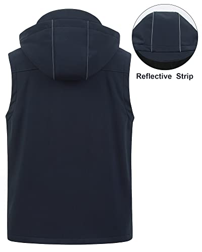 Image of CREATMO US Men's Casual Lightweight Warm Thin Outerwear Vest Windbreaker Sleeveless Jacket With Removable Hood