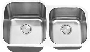 C-Tech-I LI-300 34 in. Stainless Steel 60-40 Double Bowl Sink
