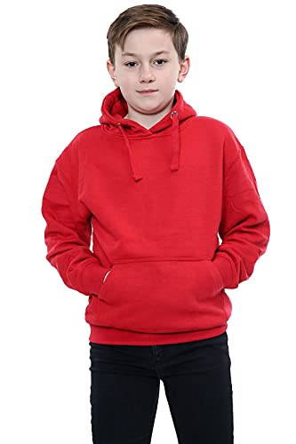 janisramone Sweat à capuche en polaire pour enfants - Unisexe - Chaud, Rouge, 7-8 ans Cover