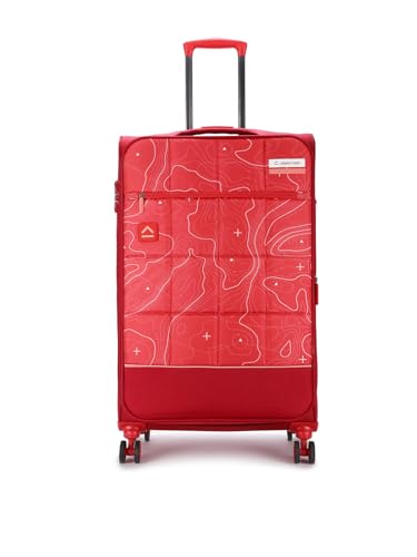 Image of Topo Celeb Large Check-in Luggage - Spacious Softside Travel Suitcase, 8-Wheel Spinner Trolley with TSA Lock & 2500-Day Warranty - Large (Red)