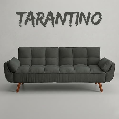 Image of Tarantino 3-Seater Convertible Sofa Cum Bed | Modern Tufted Upholstered Folding Sleeper Sofa for Living Room | High-Density Foam Comfort | Space Saving Couch Bed for Home (Charcoal Grey)