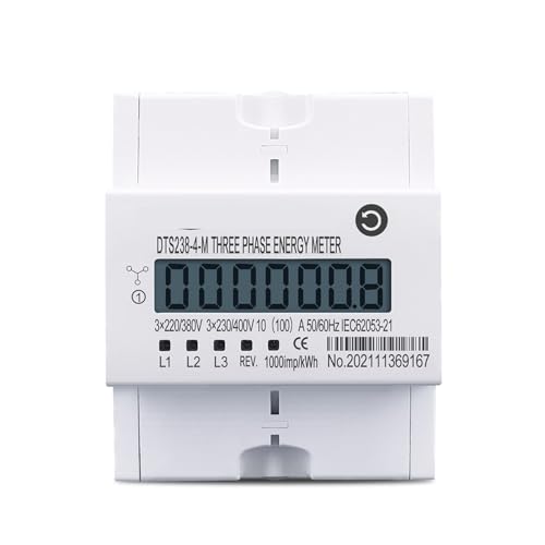 Compteur d'énergie triphasé 4P Din Rail pour tableau électrique triphasé 230V