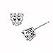 Amazon Collection Platinum Plated Sterling Silver Heart-Shape Stud Earrings made with Infinite Elements Cubic Zirconia