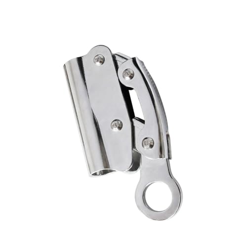 Wokyo Self Locking Rope Grab Stainless Steel Removable Trailing Fall Arrester Anti Fall Protection Equipment Rope Grab Ascender for Rocking Climbing (1 Pack)