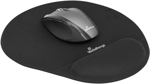 MediaRange Ergonomische Mausunterlage mit Handgelenkauflage, schwarz, 30 x 245 x 290 mm