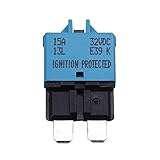 Bumbesti 12V-32V DC Reset Low Profile ATC/ATO Circuit Breaker Blade Fuse Resettable 15A 1Pack