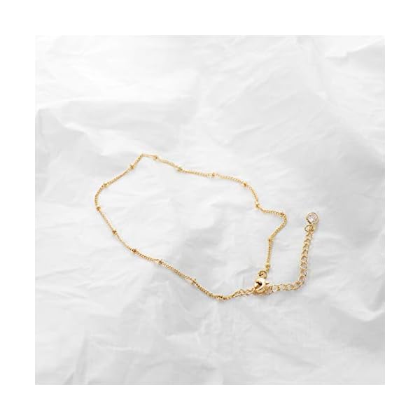 Mevecco-Gold-Star-Charm-Anklet14K-Gold-Plated-Boho-Beach-Dainty-Cute-Tiny-Lucky-Star-Foot-Chain-Ankle-Bracelet-Silver-Beaded-Chain-Anklet-for-Women MEVECCO Anklet for Women Gold Satellite Chain 14K Gold Plated Dainty Boho Beach Summer Simple Foot Jewelry Ankle Bracelet for Girls
