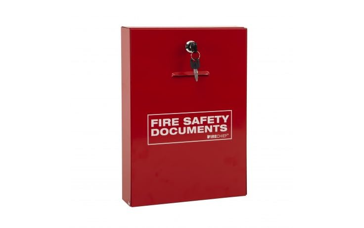 FSSS LTD LOCKABLE METAL CABINET FIRE SAFETY DOCUMENT HOLDER WITH A4 LOGBOOK COMPLIANT LANDLORD RETAIL HEALTH & SAFETY