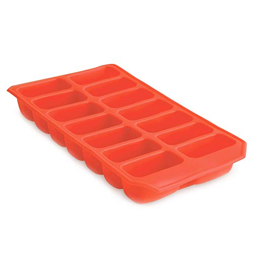 apollo THE HOUSEWARES BRAND Soft Plastic Ice Cube Tray BPA Free TPR Reusable 14 Moulds Flexible for Parties Drinks Cocktails Frozen Liquids and Baby Food Easy Release Rectangle Ice-Maker Tray