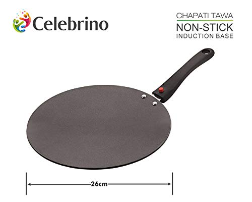 Image of Celebrino Pots & Pan 4 Pieces Set Heavy Guage 4mm Thick Aluminum Cookware for Induction /Electric /Ceramic /Gas Stove Tops |3-Layer Nonstick Coatings|Removable Heat-Resistant Handle, Black