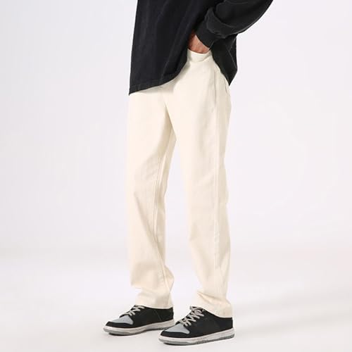 Men's Non - Stretch Regular Fit Jeans Baggy Straight Leg Relaxed Fit Denim Joggers Hip Hop Trousers with Pockets2