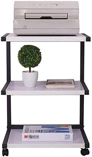 . 45433 Print Racks Printer Stand Learning Room Storage Rack Mobile Storage Rack Microwave Shelf Home Three-Layer Printer Shelf Organiser Fax Machine (Color : White, Size : 50 * 40 * 70cm)