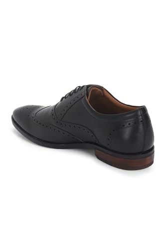 Image of Louis Philippe Men Premium Leather Breathable Lining Material Anti Slip with Heel TPR Sole Formal Oxford Shoes