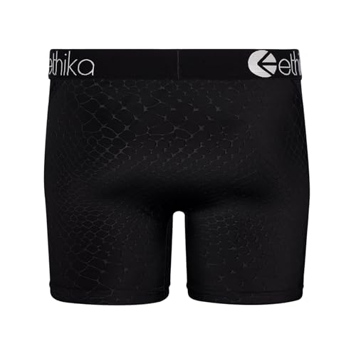 Ethika Mens MID Boxer Brief | Embossed Python -Black-3