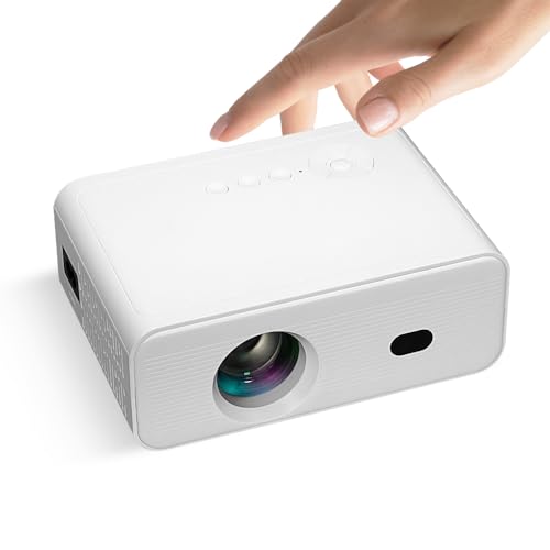 RockTek Smart Mini Projector 4K Support HD Video Projector with Bluetooth and WiFi 6 Portable Outdoor Light Movie Projector Compatible with Smartphone, PC, HDMI and USB (PJ300)
