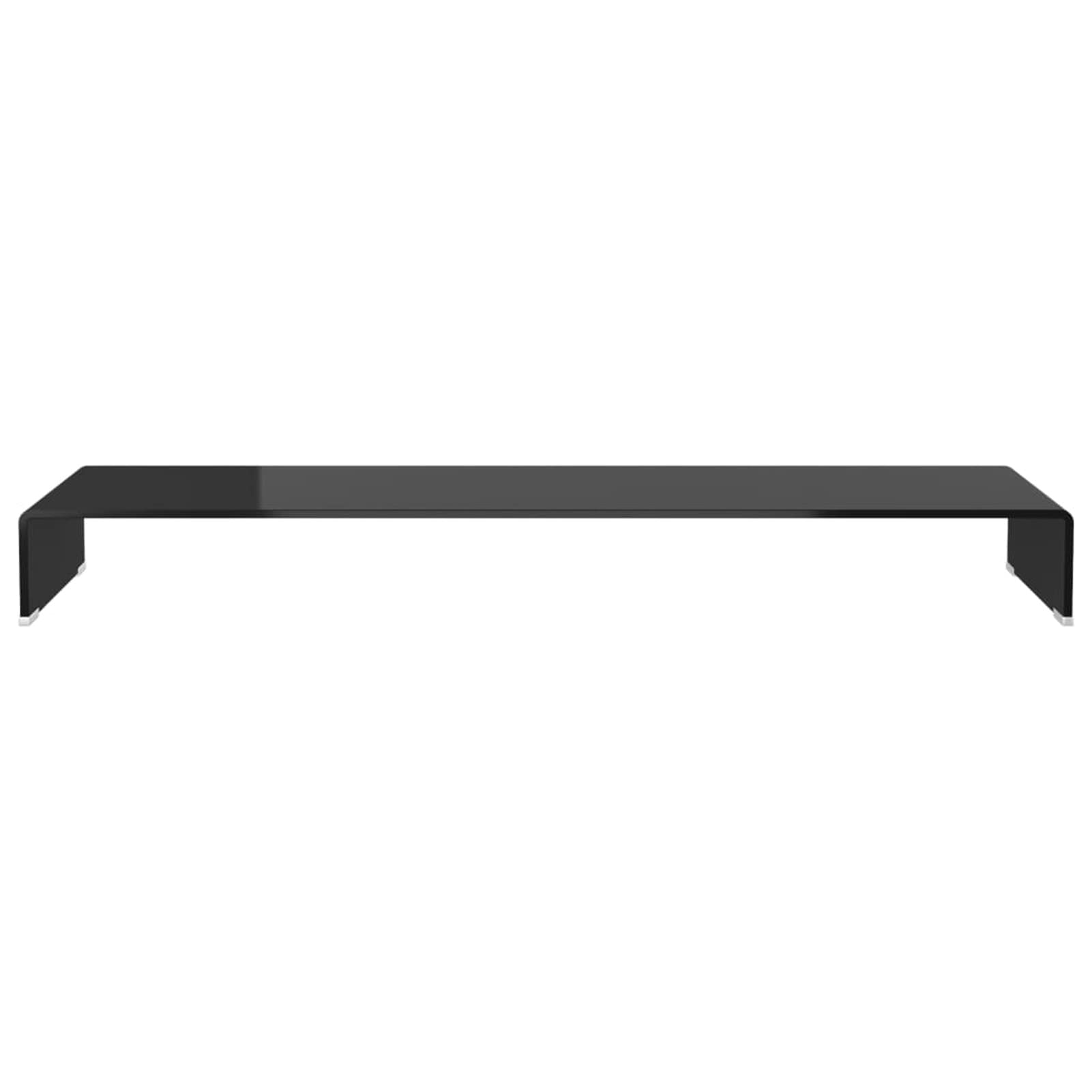 Homgoday Supporto per Monitor, Supporto TV/Rialzo Monitor in Vetro Nero 120x30x13 cm, Mobile Porta TV, Organizer da Scrivania per Ufficio e Casa, Supporto TV per Computer,Laptop PC iMac