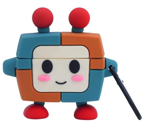 Image of Dezet Cute Soft Silicone Pouh Case for Airpods Pro GEN-2 (2022) � 3D Cartoon Animal Character Cover with Keychain Ring, Shockproof & Dustproof Protective Case for Kids & Girls (Kwai Robot Multi)